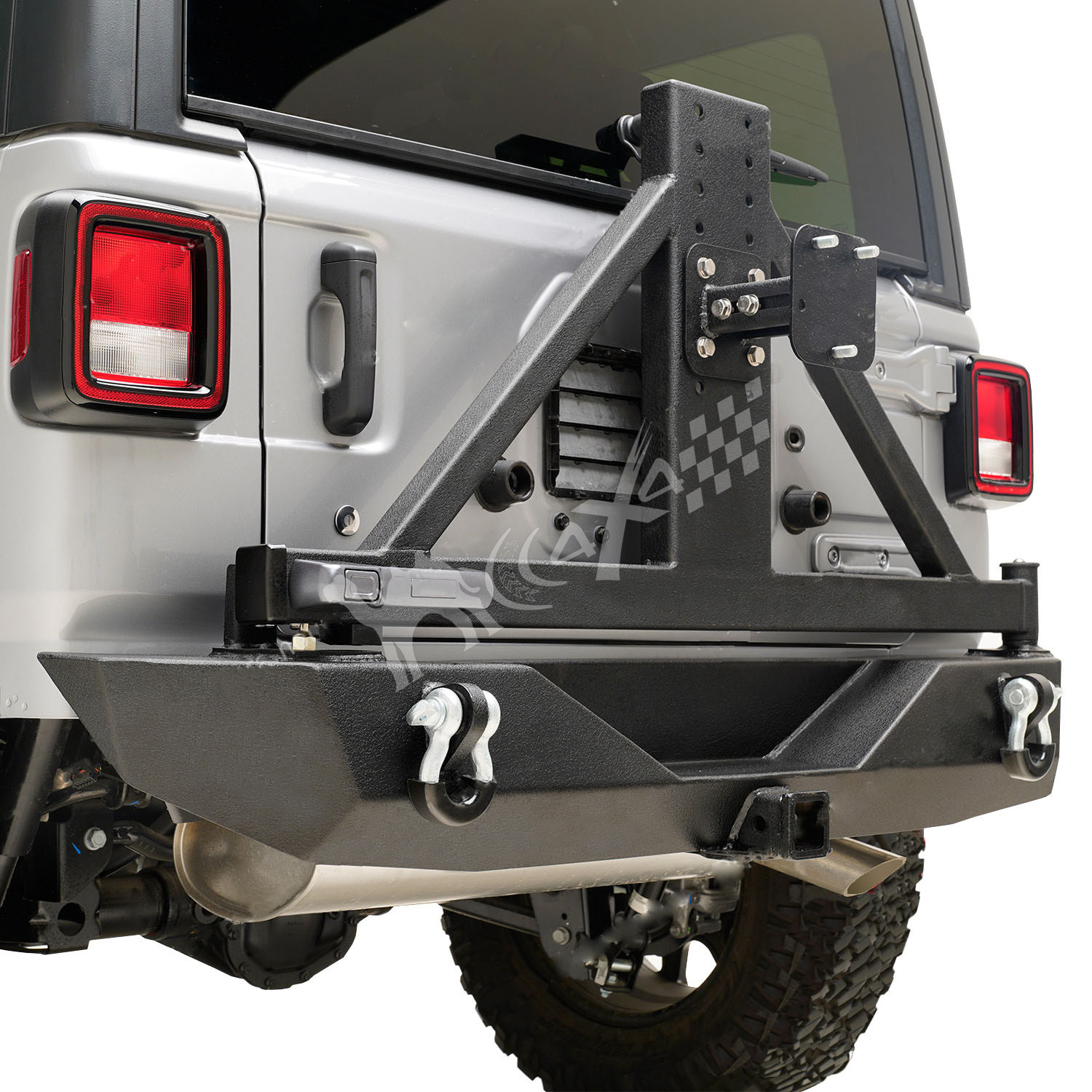 Steel Heavy Duty Rear Bumper With Spare Tyre Rack